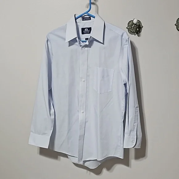 stafford wrinkle free dress shirts Stafford Coolmax All Season Ecomade Oxford Men's Regular Fit Stretch Fabric Wrinkle Free Long Sleeve Dress Shirt, 16-16.5 32-33, Blue